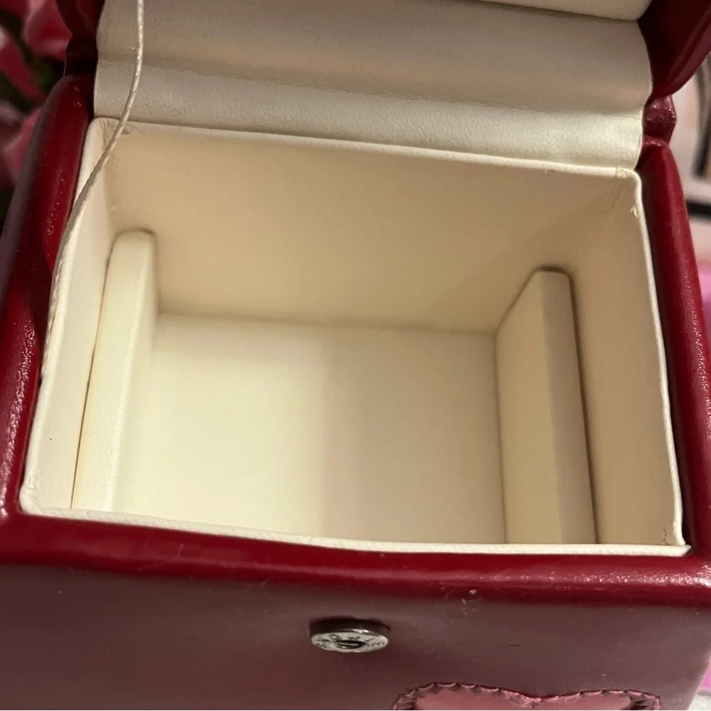 Talbots Red Faux Leather Jewelry Organizer in Miniature Handbag Design w Handle
